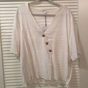 White Button Detailed Blouse
